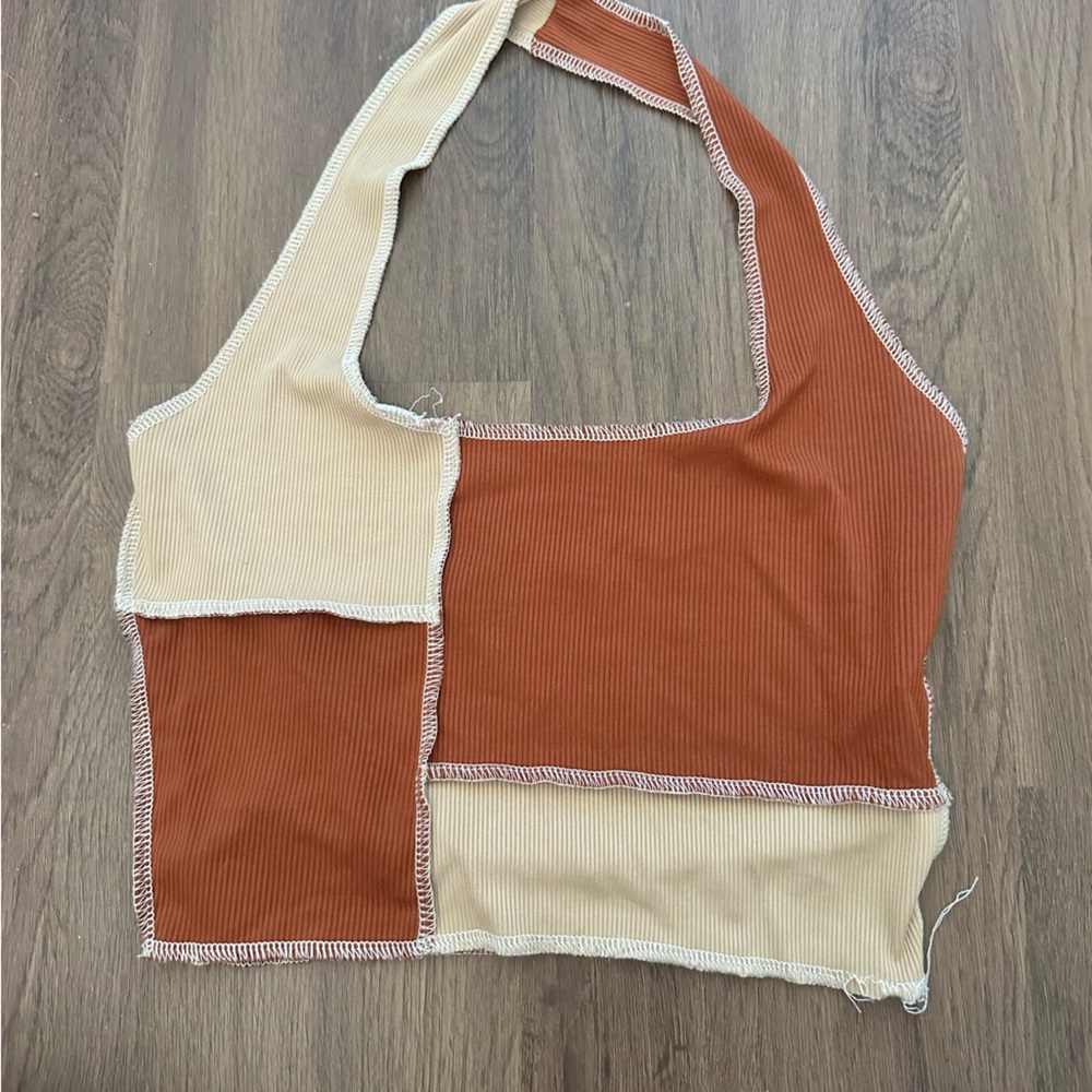 Brown/tan halter top